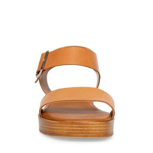 Steve Madden Destined Tan Läder Sandaler Dam Bruna | SM-415GL