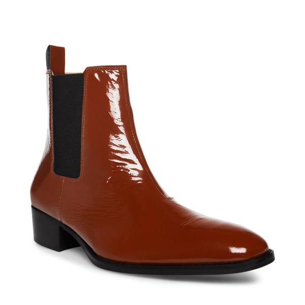 Steve Madden Dex-l Cognac Lack Stövlar Herr Bruna | SM-598VT