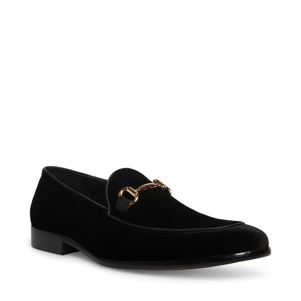 Steve Madden Diego-v Velvet Loafers Herr Svarta | SM-594WQ