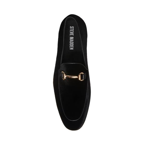 Steve Madden Diego-v Velvet Loafers Herr Svarta | SM-594WQ