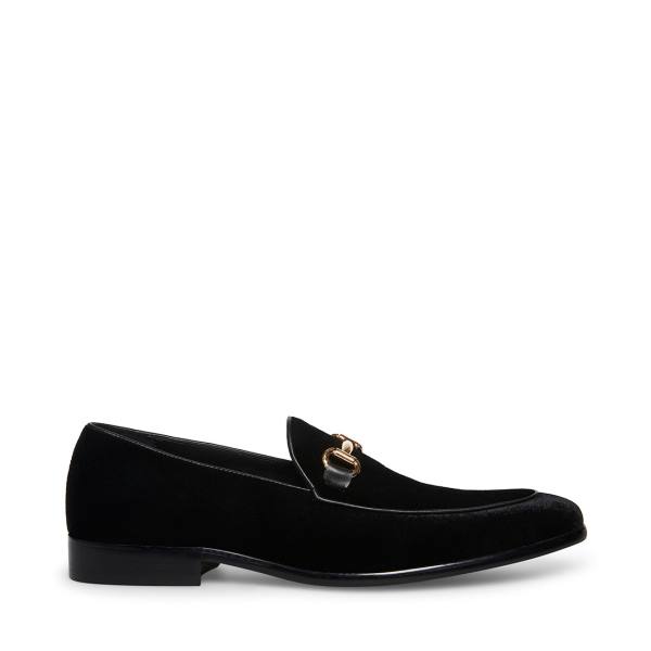 Steve Madden Diego-v Velvet Loafers Herr Svarta | SM-594WQ