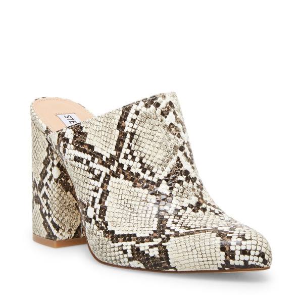 Steve Madden Ditty Snake Heel Högklackade Skor Dam Svarta Vita Ormskinn | SM-401QX