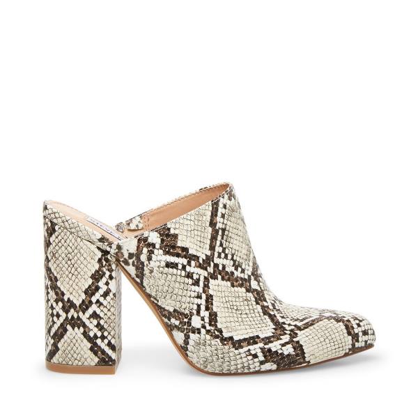 Steve Madden Ditty Snake Heel Högklackade Skor Dam Svarta Vita Ormskinn | SM-401QX