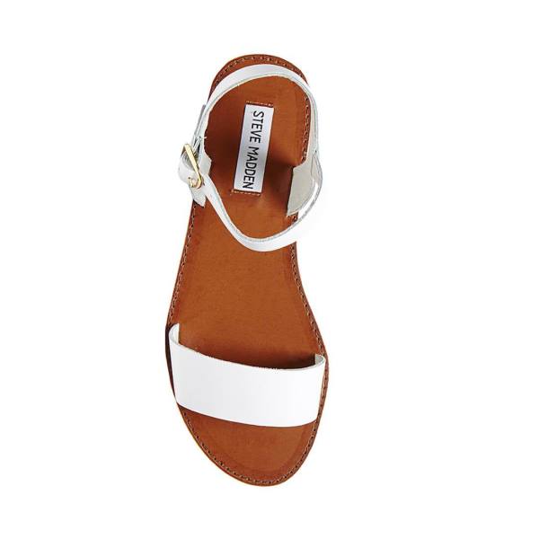 Steve Madden Donddi Läder Sandaler Dam Vita | SM-721BS