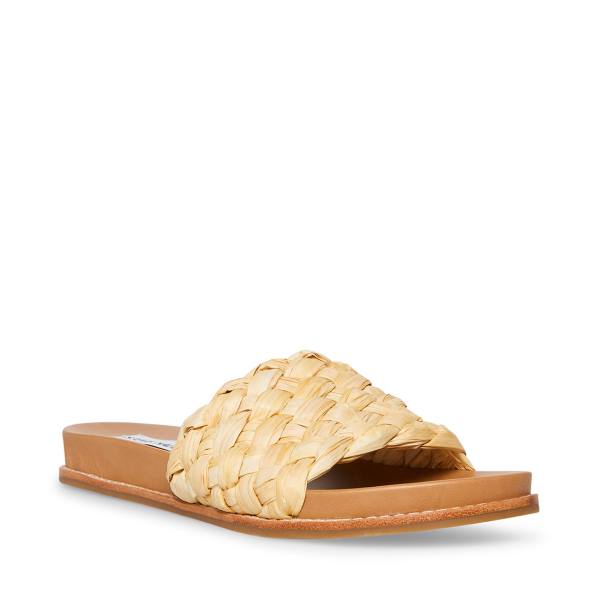 Steve Madden Dua Natural Raffia Sandaler Dam Beige | SM-679RM