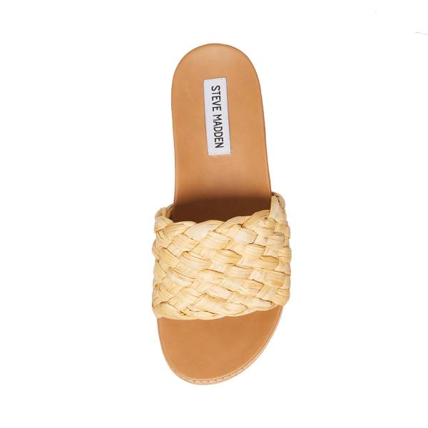 Steve Madden Dua Natural Raffia Sandaler Dam Beige | SM-679RM