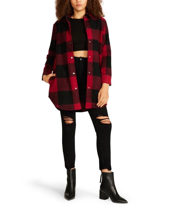 Steve Madden Eldridge Plaid Jacka Dam Röda | SM-230CA