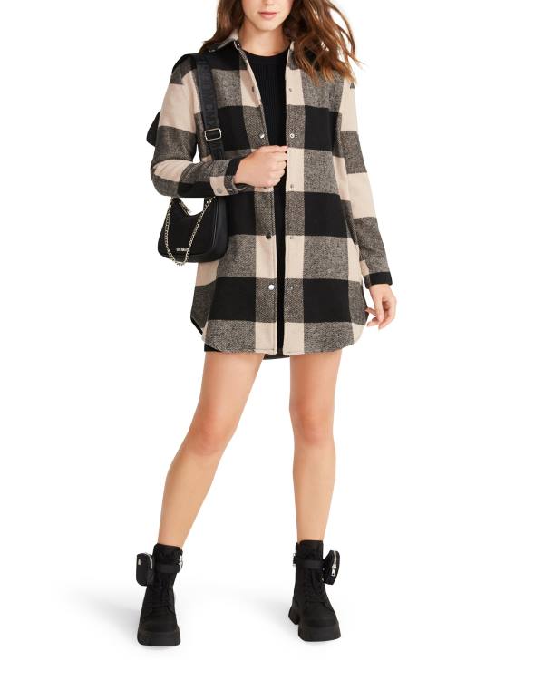 Steve Madden Eldridge Plaid Lt Taupe Rockar Dam Ljusgrå Bruna | SM-520DZ