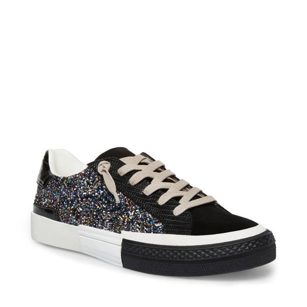 Steve Madden Embark Glitter Sneakers Dam Svarta | SM-425UA