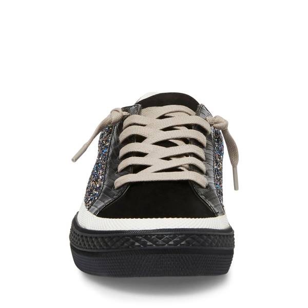 Steve Madden Embark Glitter Sneakers Dam Svarta | SM-425UA