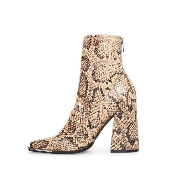 Steve Madden Excess Natural Snake Kängor Dam Beige Ormskinn | SM-189CL