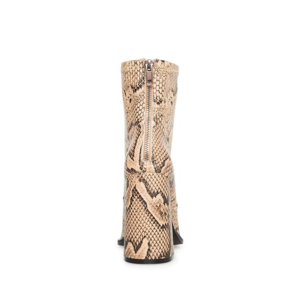 Steve Madden Excess Natural Snake Kängor Dam Beige Ormskinn | SM-189CL