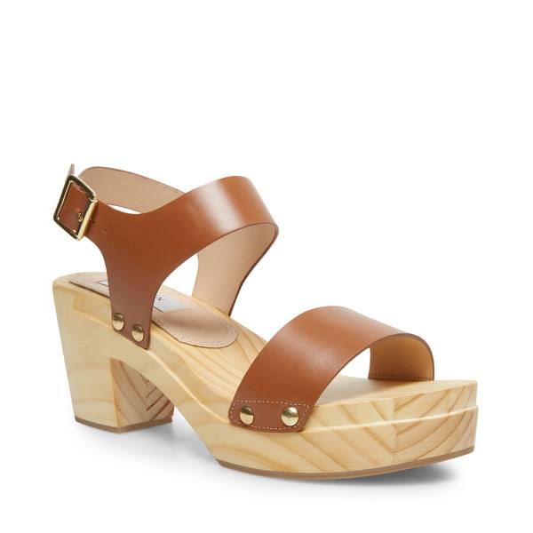 Steve Madden Fabee Cognac Läder Heel Högklackade Skor Dam Bruna | SM-421SN