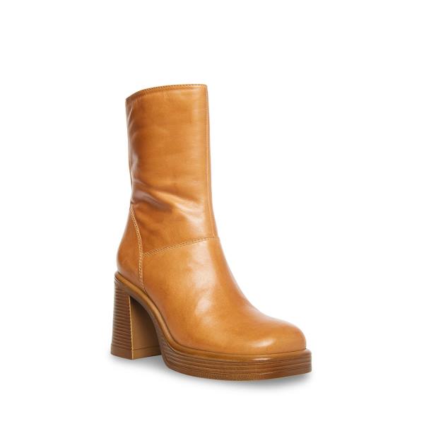 Steve Madden Fantsie Tan Läder Kängor Dam Bruna | SM-059TN