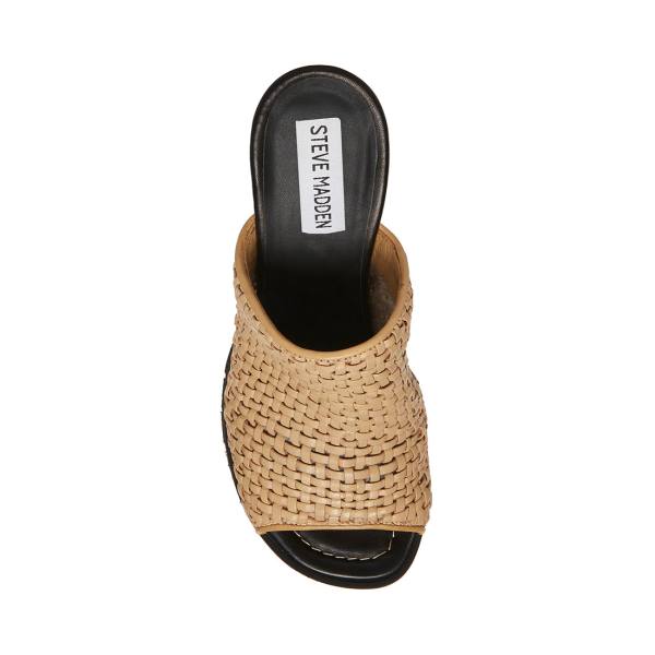 Steve Madden Fayth Sand Läder Heel Högklackade Skor Dam Bruna | SM-402RK