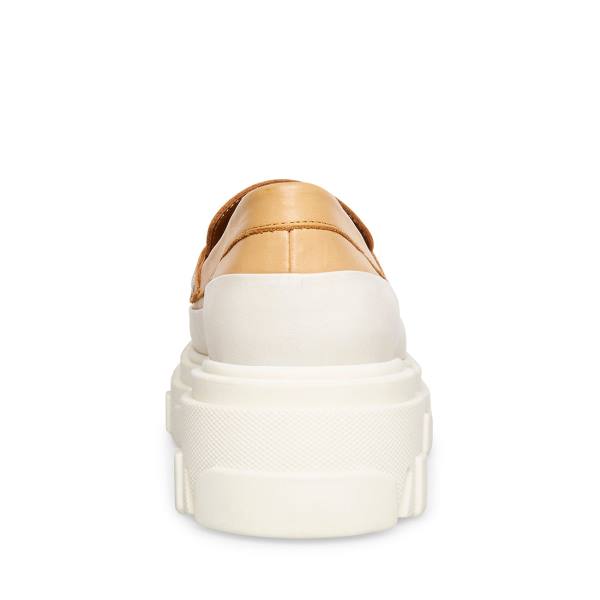 Steve Madden Flossie Tan Läder Loafers Dam Beige | SM-270IQ