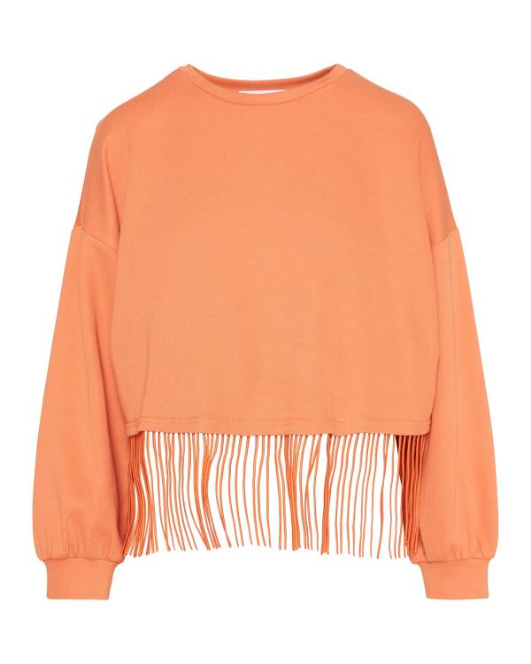 Steve Madden Fringe Crew Neck Blast Dam Orange | SM-023NM