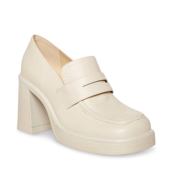 Steve Madden Fulfill Bone Läder Loafers Dam Beige | SM-147XI