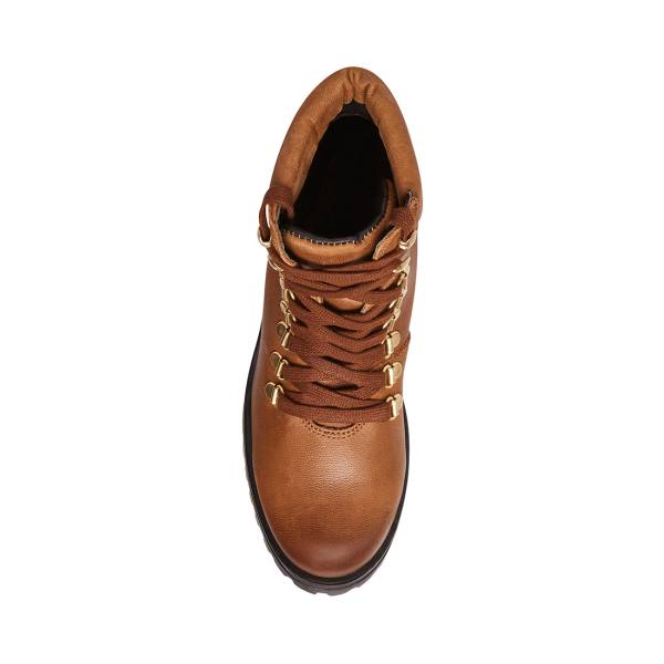 Steve Madden Galway Cognac Läder Kängor Dam Bruna | SM-479NM