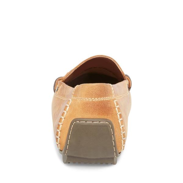 Steve Madden Grab Tan Läder Sneakers Herr Bruna | SM-573FU