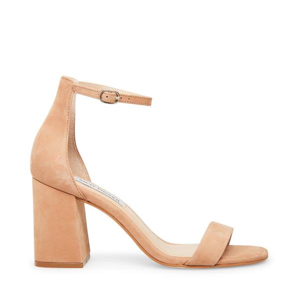 Steve Madden Gracelynn Camel Nubuck Heel Högklackade Skor Dam Bruna | SM-483YU