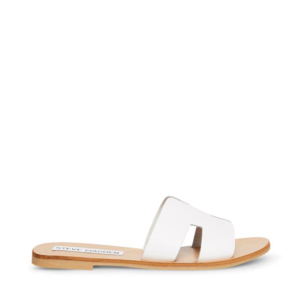 Steve Madden Greece Läder Sandaler Dam Vita | SM-071DQ