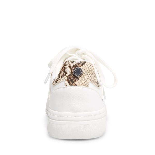 Steve Madden Harmonize Tan Snake Sneakers Dam Bruna Ormskinn | SM-465VG