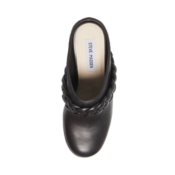 Steve Madden Highland Läder Heel Högklackade Skor Dam Svarta | SM-852AU