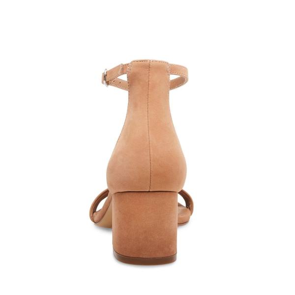 Steve Madden Irenee Tan Nubuck Heel Högklackade Skor Dam Bruna | SM-160IY