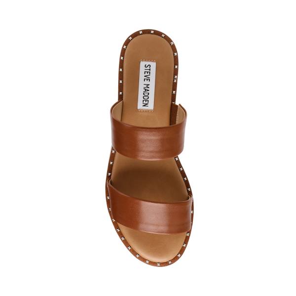 Steve Madden Ivara Cognac Läder Sandaler Dam Bruna | SM-278FU