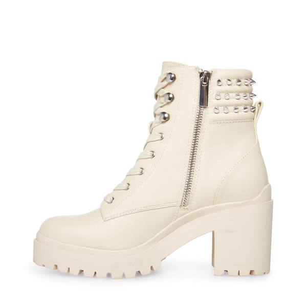 Steve Madden Jaydin Bone Läder Kängor Dam Beige | SM-286BK