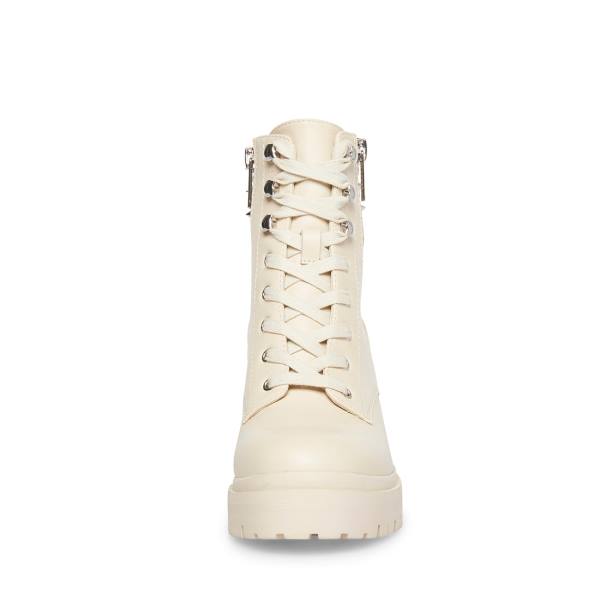 Steve Madden Jaydin Bone Läder Kängor Dam Beige | SM-286BK