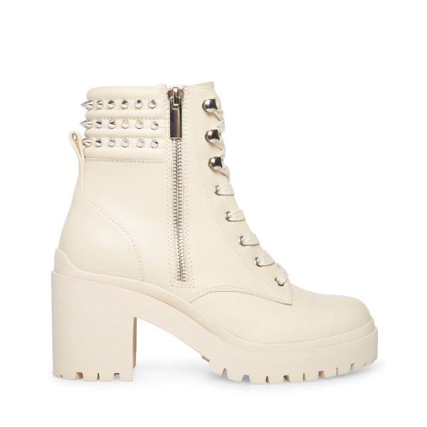 Steve Madden Jaydin Bone Läder Kängor Dam Beige | SM-286BK