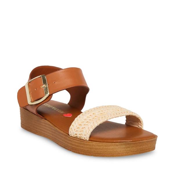 Steve Madden Jdestind Raffia Sandaler Barn Bruna | SM-156DC