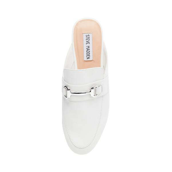 Steve Madden Kandi Läder Platta Skor Dam Vita | SM-782ME