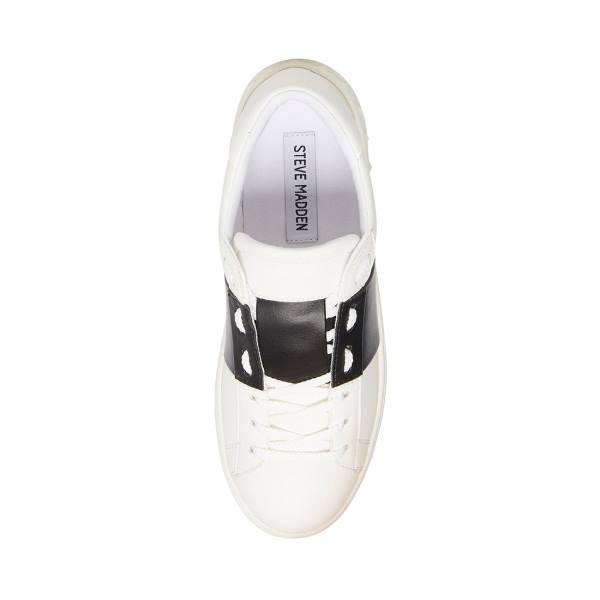 Steve Madden Keaton Sneakers Dam Vita Svarta | SM-251CN