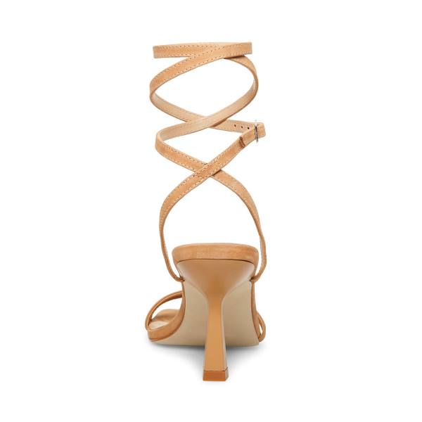 Steve Madden Kyrah Camel Nubuck Heel Högklackade Skor Dam Bruna | SM-709GJ