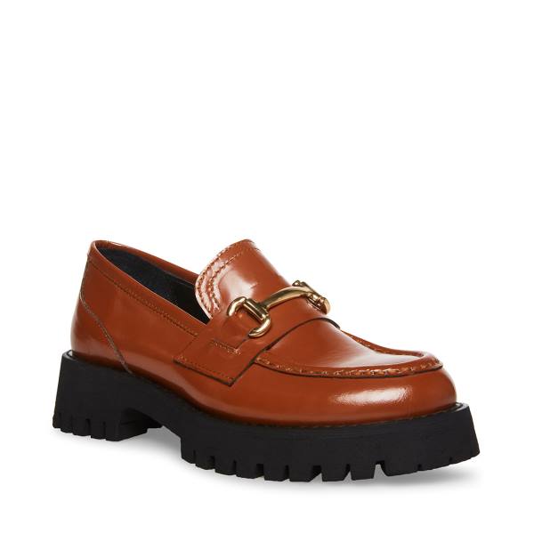 Steve Madden Lando Cognac Läder Loafers Dam Bruna | SM-274RS