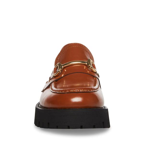 Steve Madden Lando Cognac Läder Loafers Dam Bruna | SM-274RS