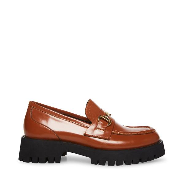 Steve Madden Lando Cognac Läder Loafers Dam Bruna | SM-274RS