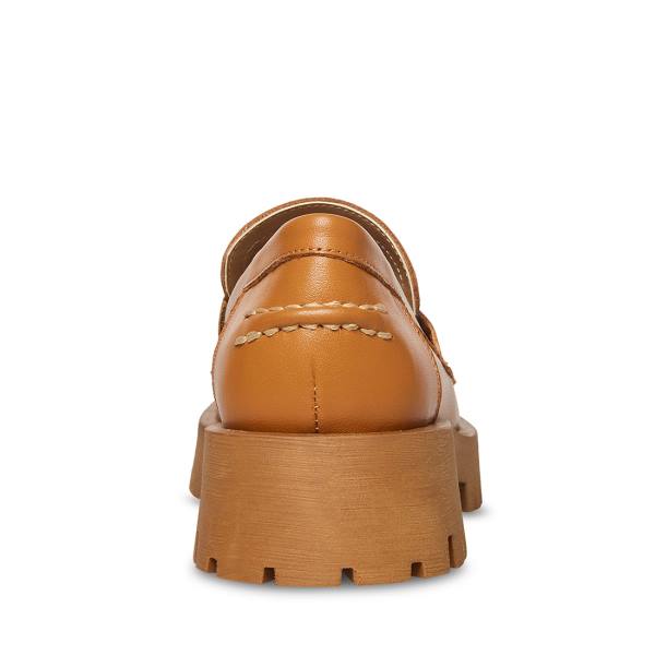 Steve Madden Lawrence Cognac Läder Loafers Dam Bruna | SM-236BX