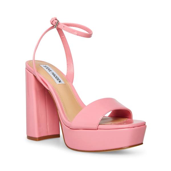 Steve Madden Lessa Lack Heel Högklackade Skor Dam Rosa | SM-035YZ