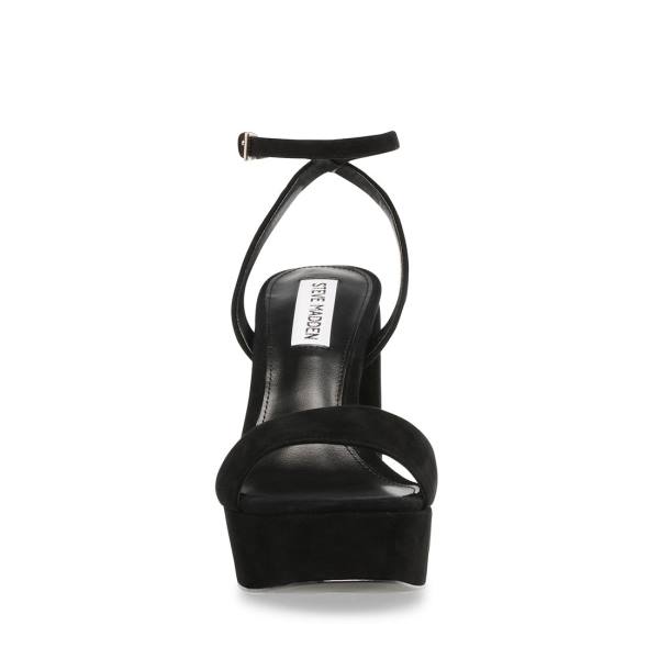 Steve Madden Lessa Mocka Heel Högklackade Skor Dam Svarta | SM-254OC