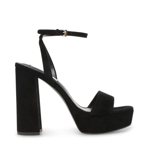 Steve Madden Lessa Mocka Heel Högklackade Skor Dam Svarta | SM-254OC