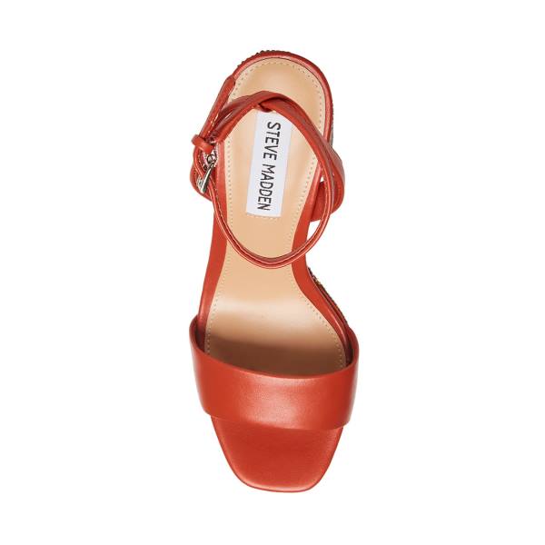 Steve Madden Lessora Rust Heel Högklackade Skor Dam Röda Olika Färger | SM-735GL