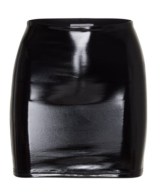 Steve Madden Liquid Vinyl Mini Kjolar Dam Svarta | SM-625JC