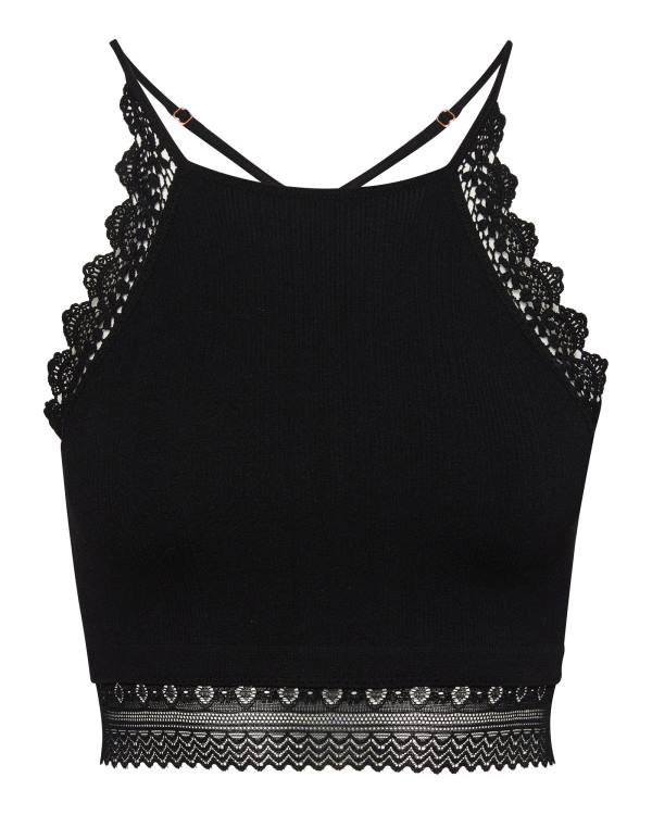 Steve Madden Lola Crochet Bralette Blast Dam Svarta | SM-152AY