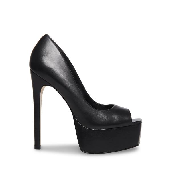 Steve Madden Lust Läder Heel Högklackade Skor Dam Svarta | SM-567JM