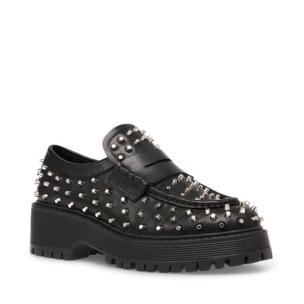 Steve Madden Malvern Studs Loafers Dam Svarta | SM-930HW