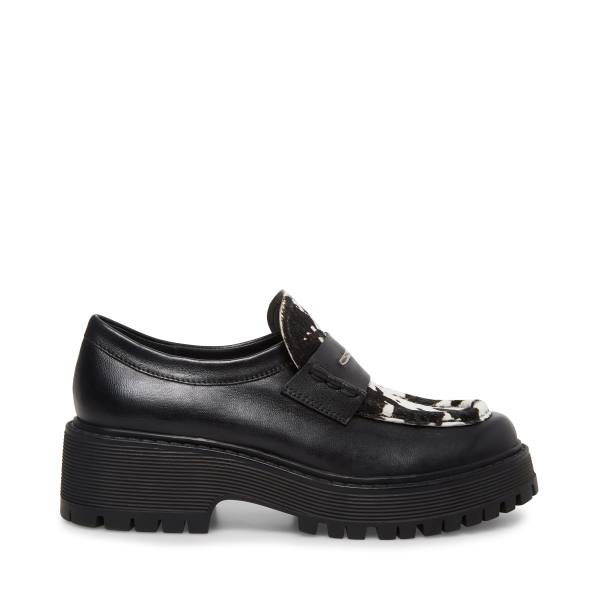 Steve Madden Malvern-c Loafers Dam Svarta Vita | SM-796QL